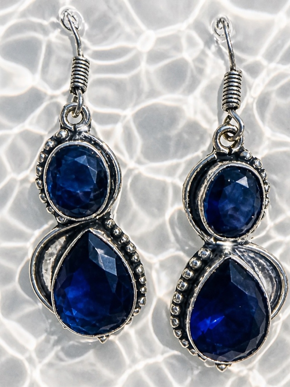 Elegant Tanzanite Sterling Silver Dangle Earrings (94)